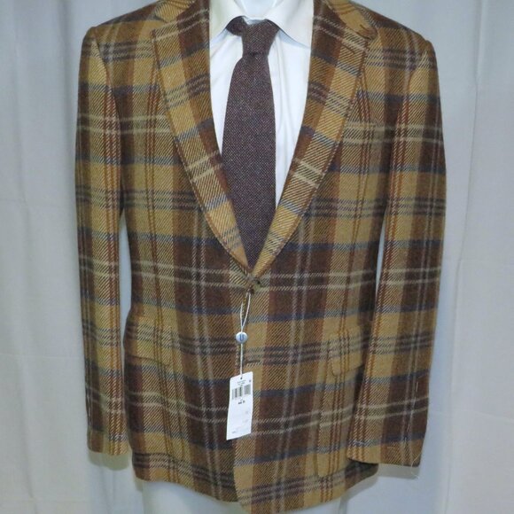 Ralph Lauren Purple Label Handmade Kent Bellows Brown Plaid 44R NWT $4995 - Picture 2 of 15